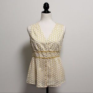 Banana Republic Sleeveless V Neck Geometric Blouse